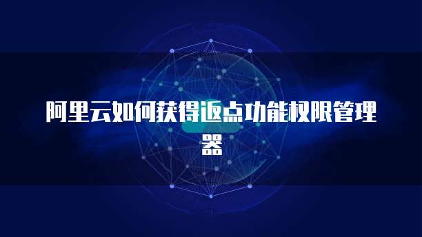 阿里云如何获得返点功能权限管理器