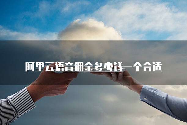 阿里云语音佣金多少钱一个合适