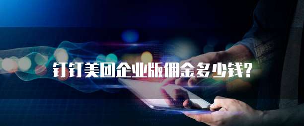 钉钉美团企业版佣金多少钱？