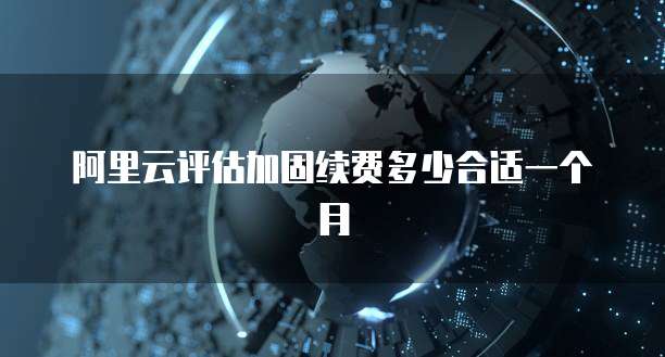 阿里云评估加固续费多少合适一个月