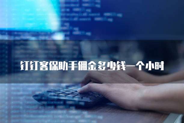 钉钉客保助手佣金多少钱一个小时