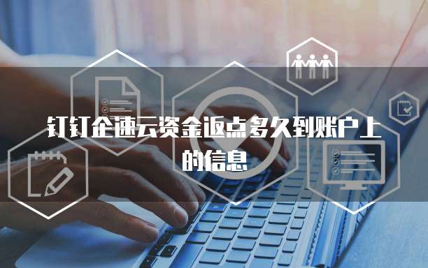 钉钉企速云资金返点多久到账户上的信息