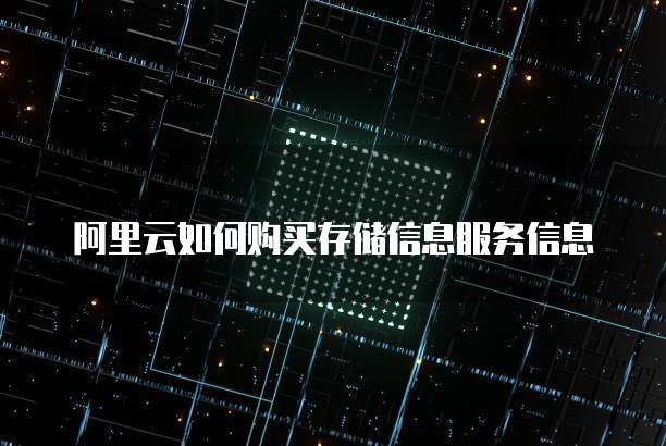 阿里云如何购买存储信息服务信息
