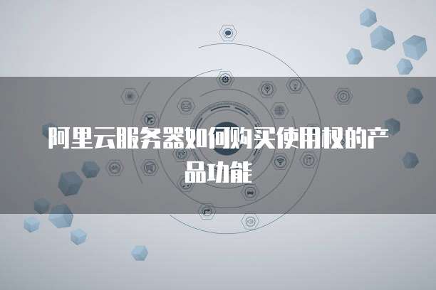 阿里云服务器如何购买使用权的产品功能