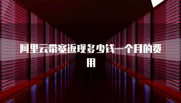 阿里云带宽返现多少钱一个月的费用