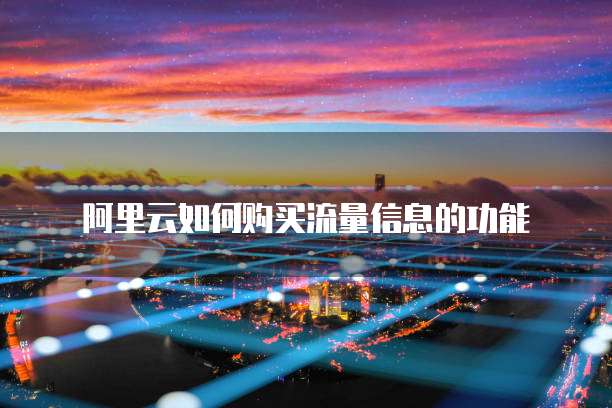 阿里云如何购买流量信息的功能