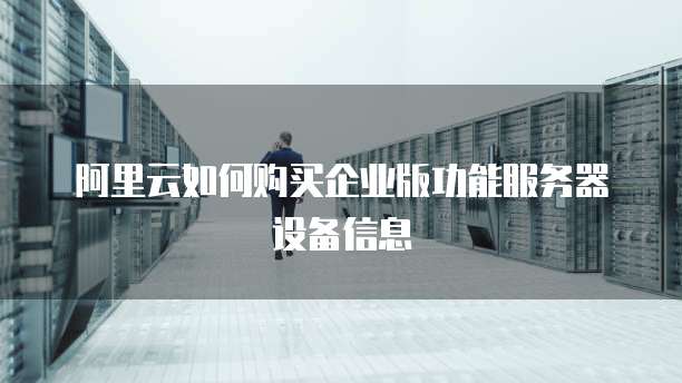 阿里云如何购买企业版功能服务器设备信息