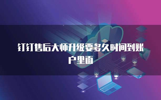 钉钉售后大师升级要多久时间到账户里面