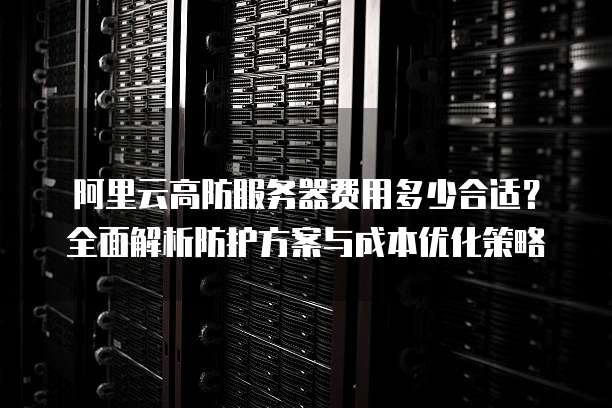 阿里云高防服务器费用多少合适?全面解析防护方案与成本优化策略