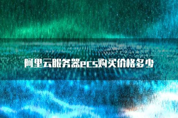 阿里云服务器ecs购买价格多少