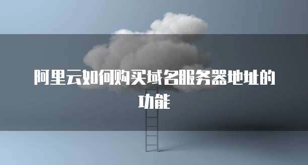 阿里云如何购买域名服务器地址的功能