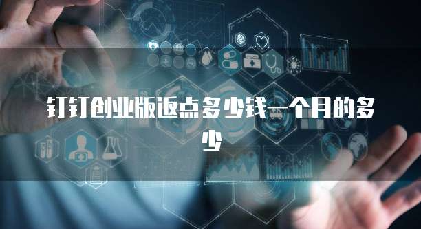 钉钉创业版返点多少钱一个月的多少