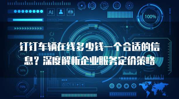钉钉车辆在线多少钱一个合适的信息?深度解析企业服务定价策略