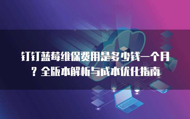 钉钉蓝莓维保费用是多少钱一个月?全版本解析与成本优化指南