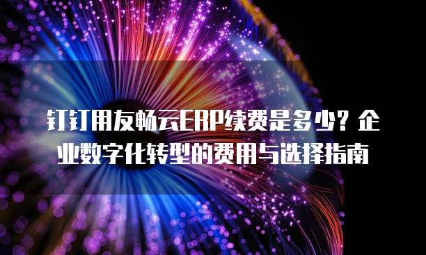 钉钉用友畅云ERP续费是多少?企业数字化转型的费用与选择指南