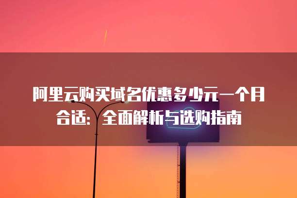 阿里云购买域名优惠多少元一个月合适：全面解析与选购指南