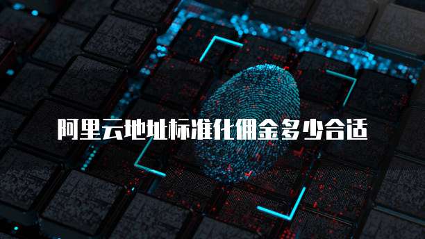 阿里云地址标准化佣金多少合适