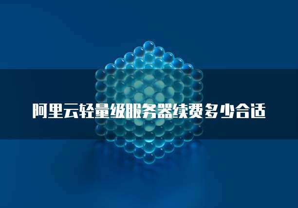 阿里云轻量级服务器续费多少合适