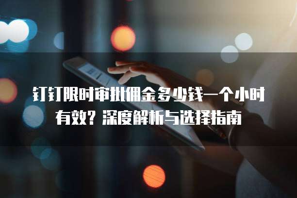 钉钉限时审批佣金多少钱一个小时有效?深度解析与选择指南