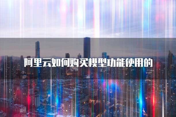 阿里云如何购买模型功能使用的