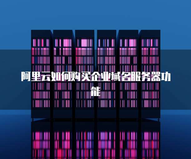 阿里云如何购买企业域名服务器功能