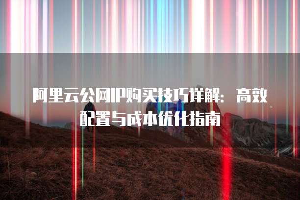 阿里云公网IP购买技巧详解:高效配置与成本优化指南