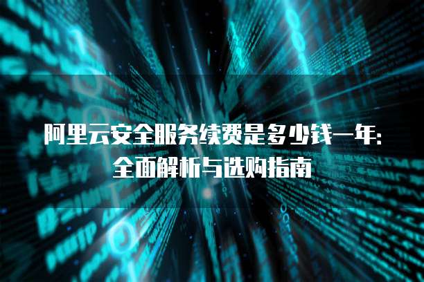 阿里云安全服务续费是多少钱一年:全面解析与选购指南