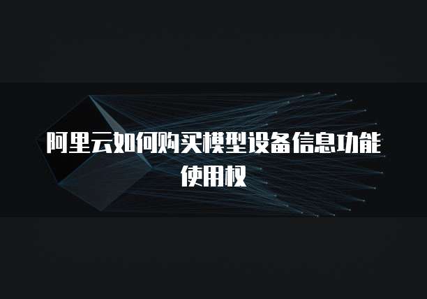 阿里云如何购买模型设备信息功能使用权