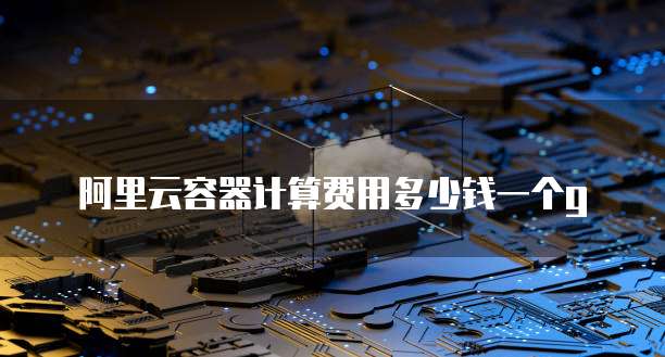 阿里云容器计算费用多少钱一个g