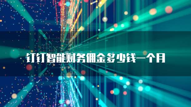 钉钉智能财务佣金多少钱一个月
