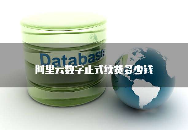 阿里云数字正式续费多少钱