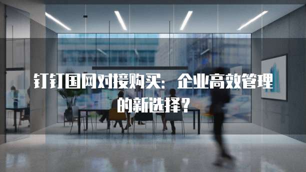 钉钉国网对接购买:企业高效管理的新选择?