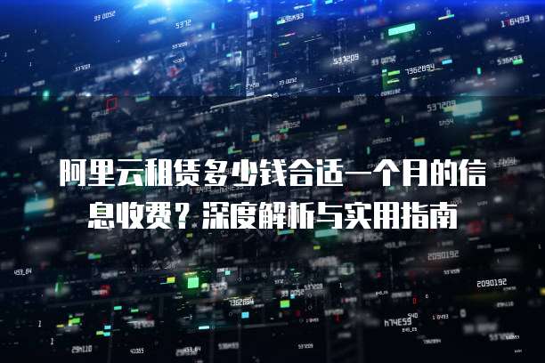 阿里云租赁多少钱合适一个月的信息收费?深度解析与实用指南