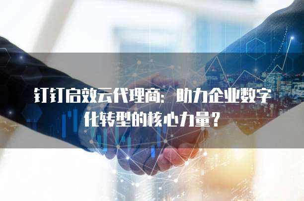 钉钉启效云代理商：助力企业数字化转型的核心力量？