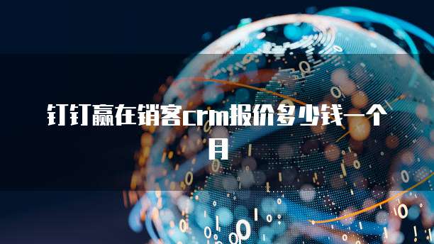 钉钉赢在销客crm报价多少钱一个月