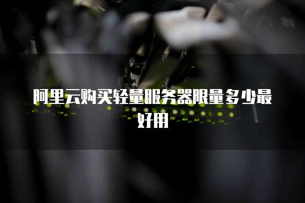 阿里云购买轻量服务器限量多少最好用