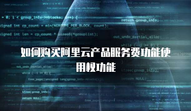 如何购买阿里云产品服务费功能使用权功能