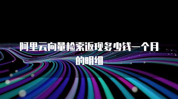 阿里云向量检索返现多少钱一个月的明细