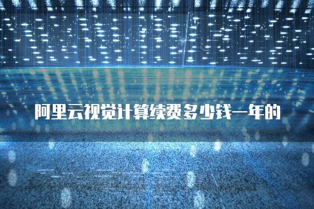 阿里云视觉计算续费多少钱一年的