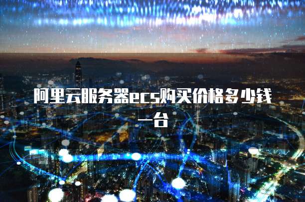 阿里云服务器ecs购买价格多少钱一台