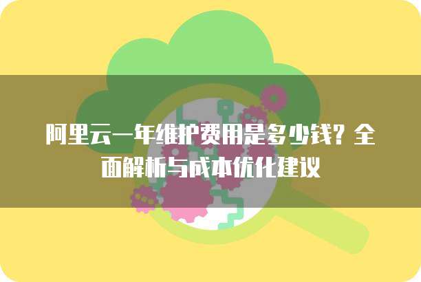阿里云一年维护费用是多少钱？全面解析与成本优化建议