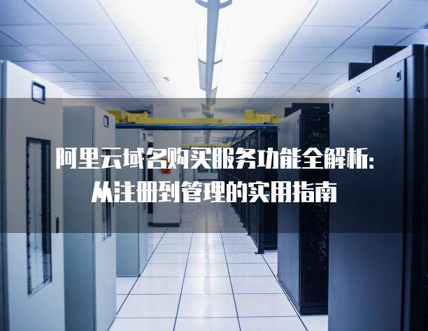 阿里云域名购买服务功能全解析:从注册到管理的实用指南