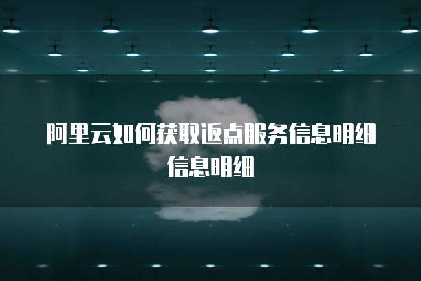阿里云如何获取返点服务信息明细信息明细