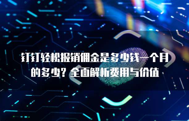 钉钉轻松报销佣金是多少钱一个月的多少?全面解析费用与价值