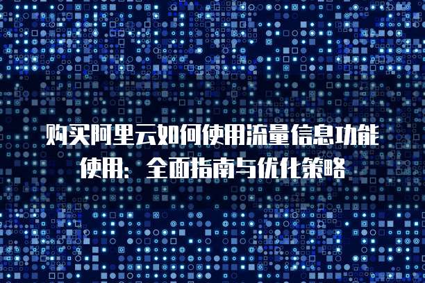 购买阿里云如何使用流量信息功能使用:全面指南与优化策略