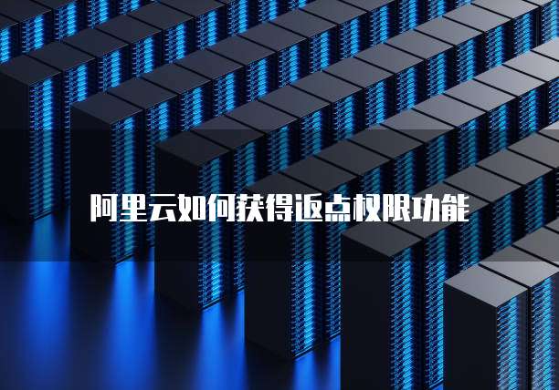 阿里云如何获得返点权限功能