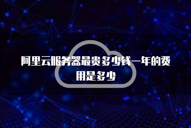 阿里云服务器最贵多少钱一年的费用是多少