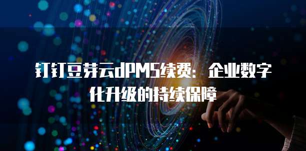 钉钉豆芽云dPMS续费:企业数字化升级的持续保障