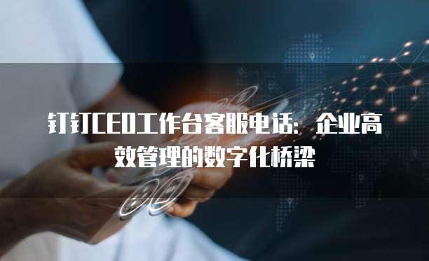 钉钉CEO工作台客服电话:企业高效管理的数字化桥梁