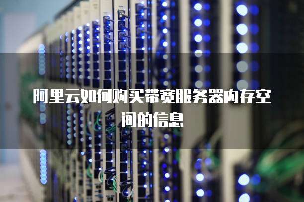 阿里云如何购买带宽服务器内存空间的信息